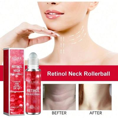 Retinol Neck Line Fading Rollerball with 10ml Fade Neckline Smooth Out Fine Lines On Neck Lines Moisturizing and Firming The Neck Shaping Swan Neck