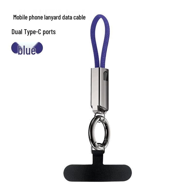 Zinc Alloy PD60W Fast Charging Data Cable Keychain for Apple iPhone/Huawei with Portable Lanyard