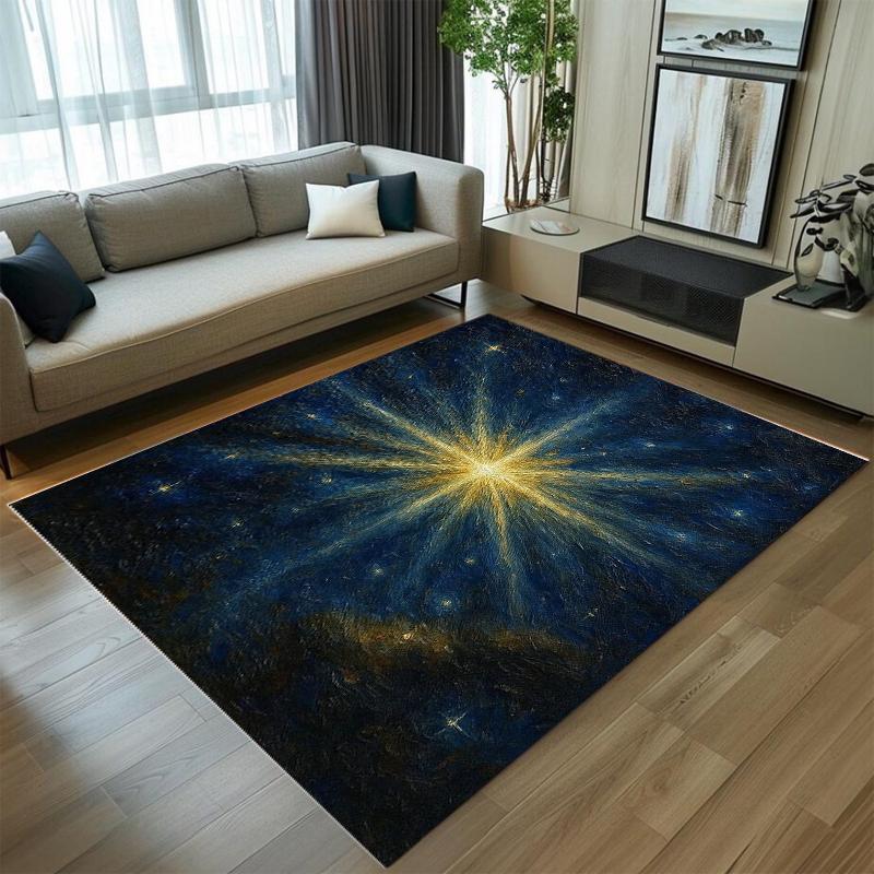 Galaxy Starry Carpet Mat Rug Home Decoration Space Theme Floor Area Rug Living Room Bedroom Universe Design Decor