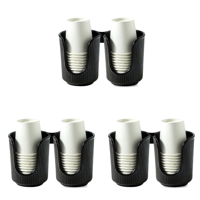 Set of 3 Elegant Paper Cup Organizers with Double Tubes Designs Home Decoration Portable for Household Easy Access