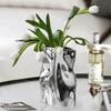 Luxury Morden Flowers Vase Home Decoration Silver Designer Vase Room Decor High-end Accessories Table Decoration Gifts