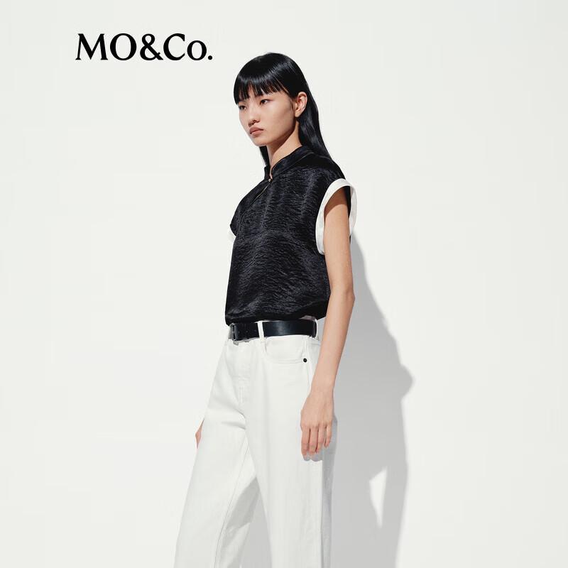 MO&Co. New Chinese Style Crinkled Acetate Top