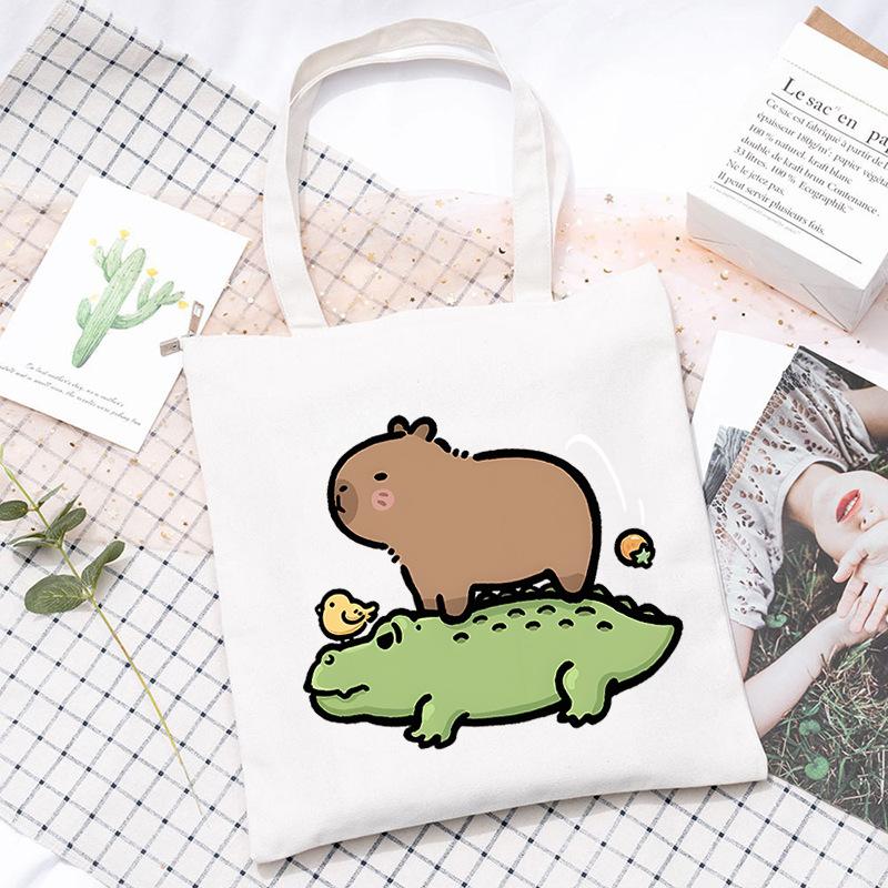 Cute Cartoon Animation Handbag Large Capacity Messenger Bag Office Commuter Portable Shoulder Bag Canvas Bag