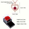 Luxury Red Zircon Pendant Necklaces With Rose Flower Gift Box For Girlfriend Women I Love You Gifts, Romantic Anniversary Party Birthday Wedding Gift