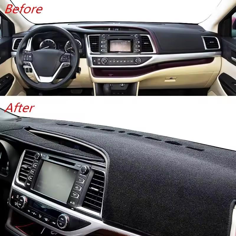 Car Dashboard Mat for Toyota Highlander XU50 Kluger 2014 2015 2016 2017 2018 2019 Sunshade Protective Carpet Dash Pad Dashmat