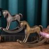 Rocking Horse Statue Artistic Art Crafts Decoration Versatile Decorative Figurine for Tabletop Living Room Office Cabinet Porch