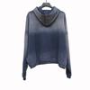 Mens Gradient Blue Letter Print Hoodie Loose Fit High Street Style Sweatshirt