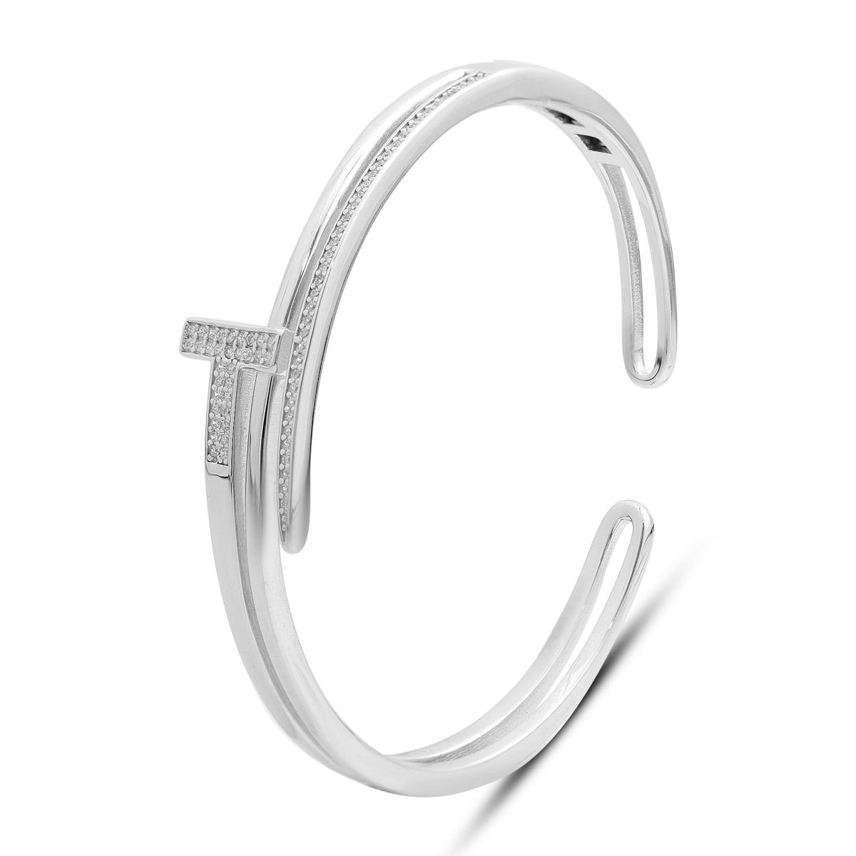 

Серебряный браслет с фианитами, вес изделия 14,45 гр (2206408) 18cm білий
