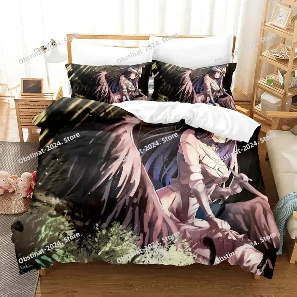 Fashion OVERLORD Bedding Set Single Twin Full Queen King Size Bed Set Adult Kid Bedroom Duvet cover Sets 3D Print Skeleton Anime
