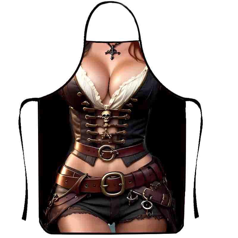 1pc Cooking Apron Funny Kitchen Stain-proof For Women Aprons Man BBQ Cleaning Sexy Women's