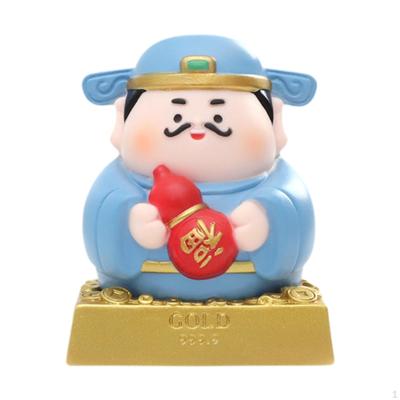 Chinesischer Gott des Reichtums Statue Schreibtisch Ornament Kunsthandwerk Dekorative Miniatur Skulptur Feng Shui