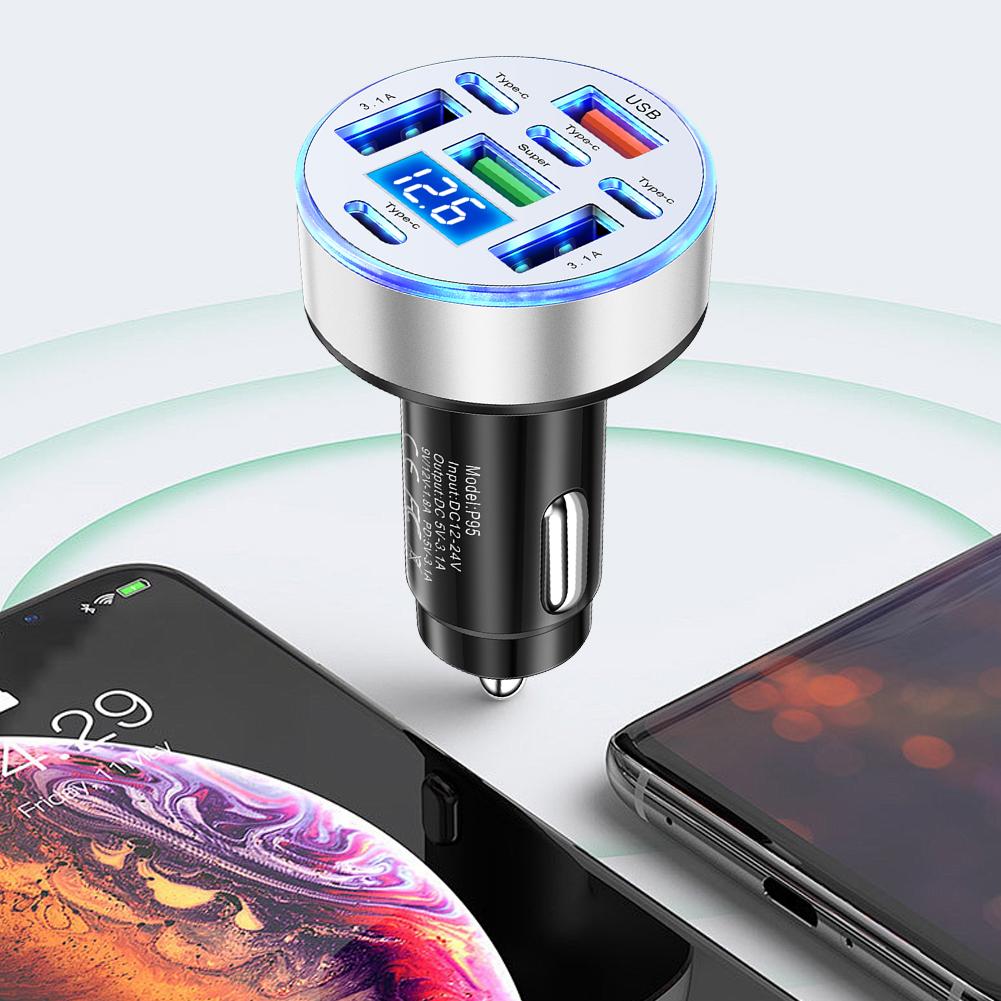 40W 8 Ports Car Charger Fast Charging Charger Lightweight Cigarette Lighter Plug Adapter Car Power Charger for Most Car Models