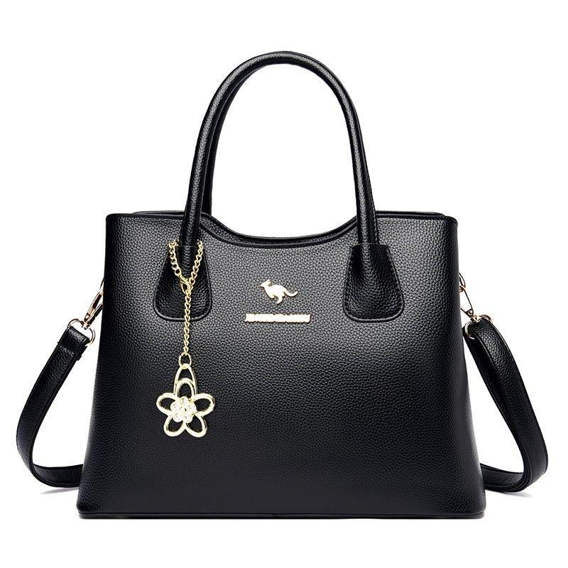 

Сумка из натуральной кожи для женской одежды Женская 2025 Новое поступление Женская сумка Модная сумка через плечо большой вместимости Сумка для тещи/женщин среднего возраста Black