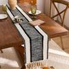 Bohemian Table Runner Striped Table Runner with Tassels Rustic Fringed Table Runner for Home Farmhouse Dining Table Decor