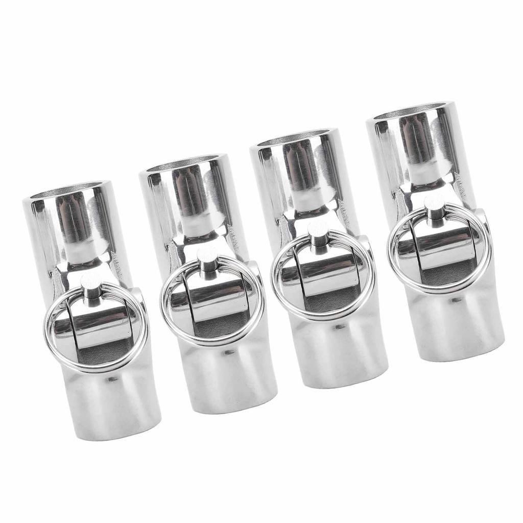 4pcs Boat Pipe Connector 22mm Stainless Steel Folding Swivel Tube Connector Hardware for Marine Yachet