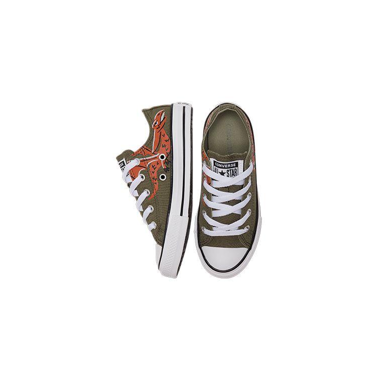 Converse Chuck Taylor All Star Canvas Comfortable Versatile Low Top Kids Canvas Shoes Kids Sneaker Army-Green 671612C