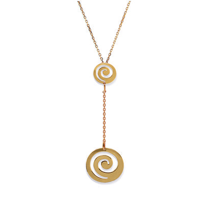 [C4408] - Gold-Plated 'Spiral' Necklace - 25x7 Mm