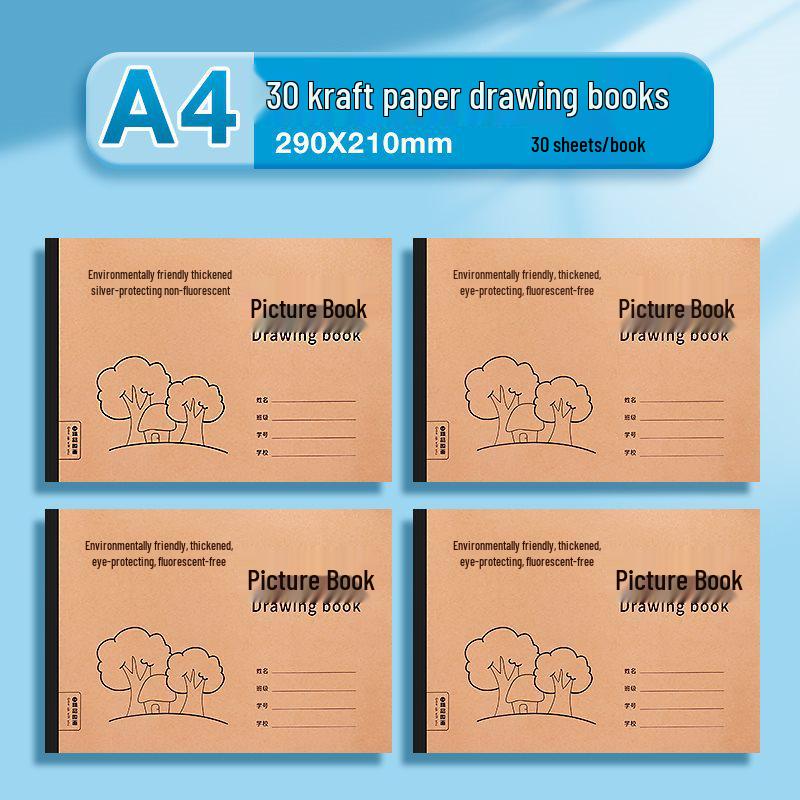 Children's A4 Blank Sketchbook for Beginners - Ideal for Drawing and Painting in Kindergarten and Elementary School Art Classes