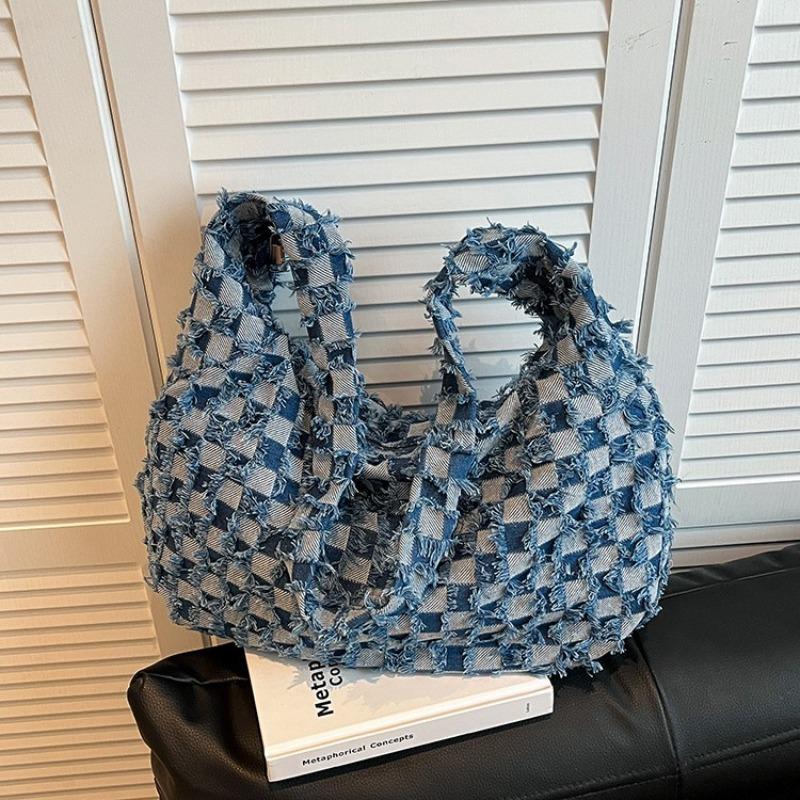 Fashion Denim Shoulder Bag New Retro Tote Bag Casual Lazy Wind Tote Bag