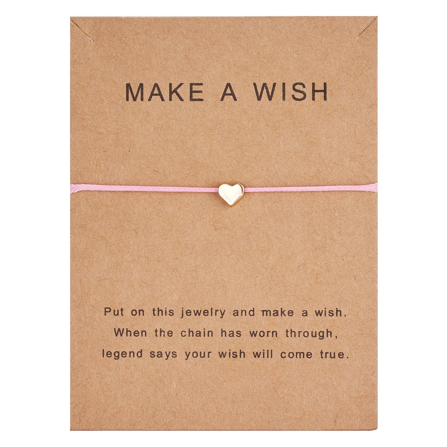 

Регулируемый браслет любви ручной работы с карточкой желаний