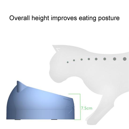 Miska dla zwierząt Kształt twarzy kota Ukośny design Stal nierdzewna Suplement do karmienia kota do domu
