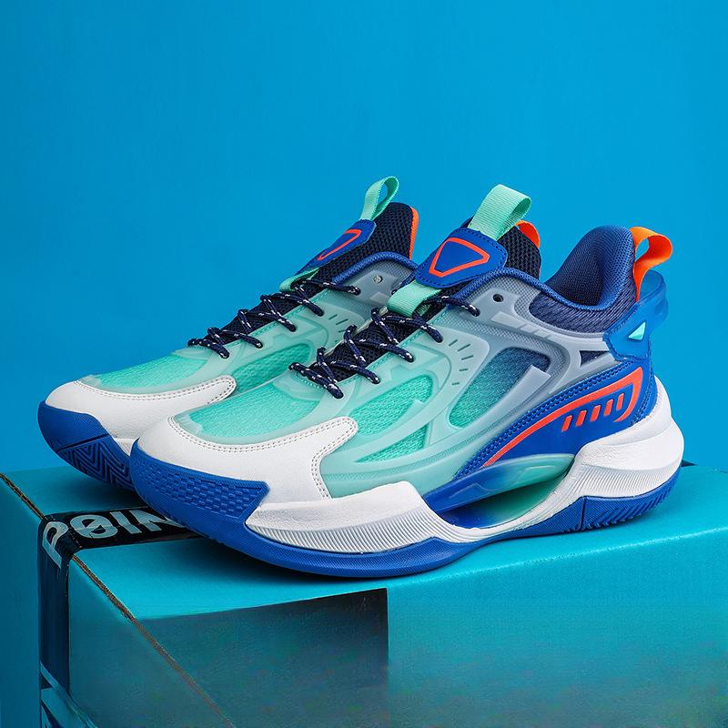 Luminous Basketball Shoes Sports Shoes for Men New Style Breathable Youth Students Shock Absorption Practical Low Top Casual Shoes for Men