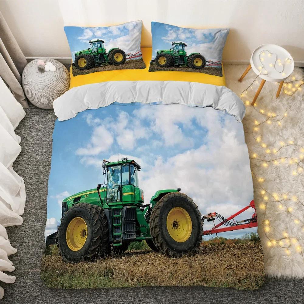 Comforter Rooster Rural Farmhouse On The Country Road With Barn Tractor On Side In Stormy Day Picturedecorative Bedding