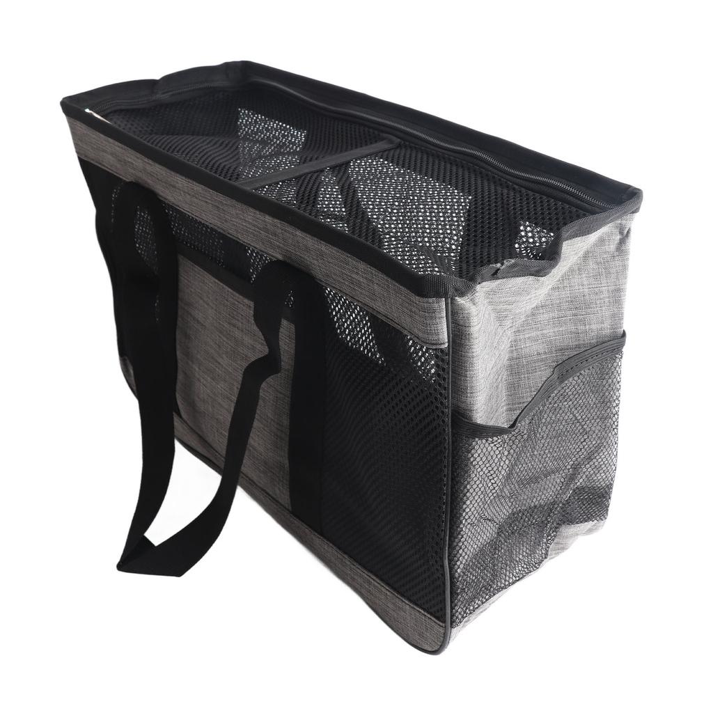 Cat Carrier Bag Breathable Large Space Pet Cat Travel Carrier with Handle and Zipper for Outdoor Travel Grey