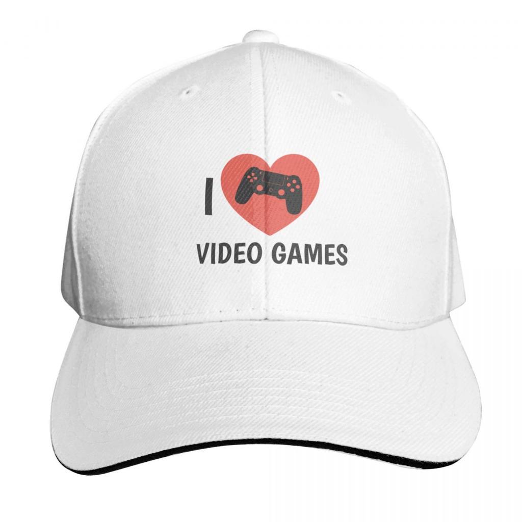 I Love Video Games Baseball Cap Sunscreen Sun Cap Rugby Fashion Beach Golf Wear Unisex Womens