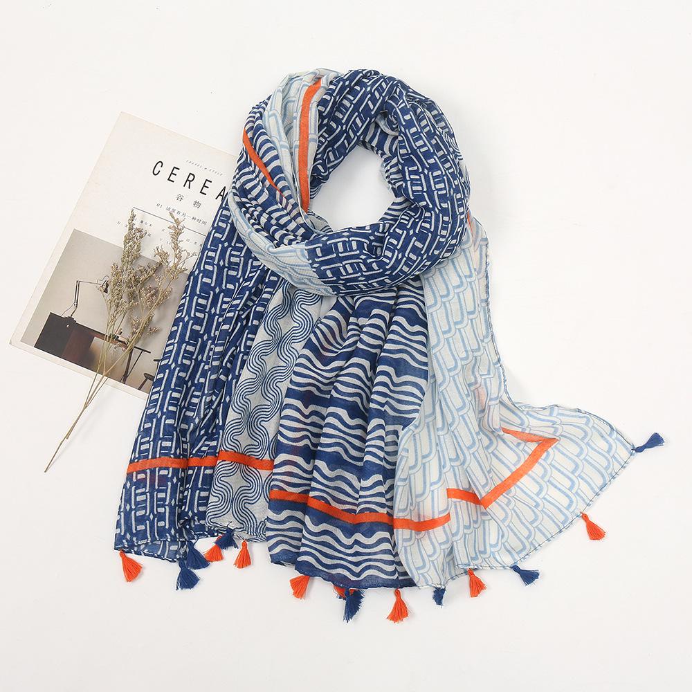 

Ретро Мори Девушка Японский Литературный Хлопок Лен Кисточка Шаль - Универсальный Солнцезащитный Шарф с Принтом Пэчворк Pack of 10