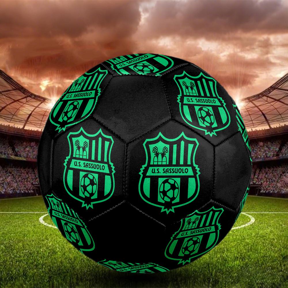 Sassuolo FC Soccer Ball, Colorful, Suitable for All Ages, Machine-stitched, PVC Material, Competition Grade, Durable and High Bounce