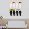 Black/White Wall-mounted Flower Stand,Metal Flower Stand with 4 Buckets 120*36cm for Organization and Display of Flowers