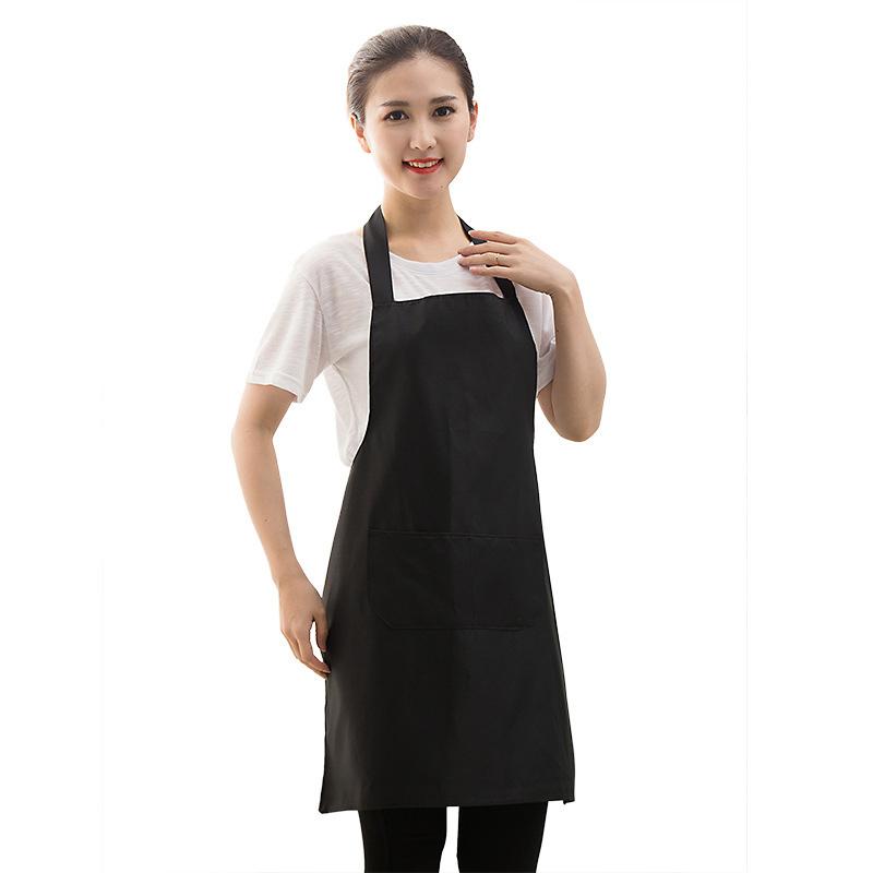 Jednobarevná zástěra pro dospělé do kuchyně a restaurace Zástěra s kapsami