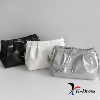 Shirring Chain Square Shoulder Bag (3 Colors)