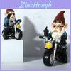 Gnomes Novelty Garden Statues Motorcycle Dwarf  Ornaments Outdoor Naughty Decor