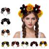 Halloween Skull Simulation Flower Headband Cos Ghost Festival Fancy Dress Party Dress Up Props Headdress