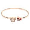 Mickey Mouse Luxury Gold Color Bangles For Women Fashion Cubic Zirconia Bracelets Party Jewlery Accessories Gift