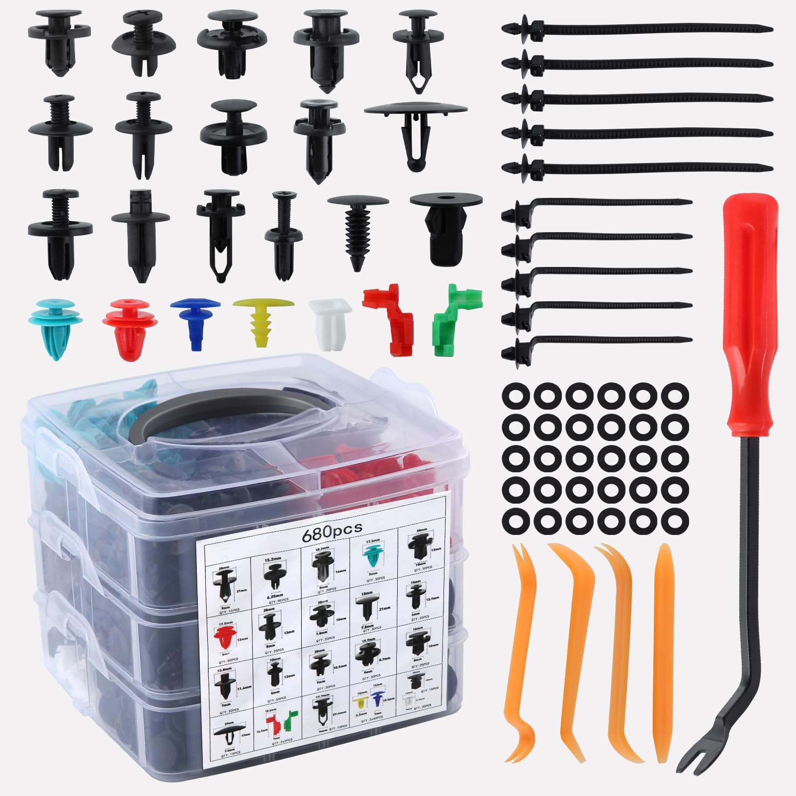 

LEONTOOL Bumper Car Retainer Auto Door Panel Trim Clip Bumper Car Retainer Bumper Toyota Undercover Plastic Fastener Auto Body Push 725 23 Door Trim