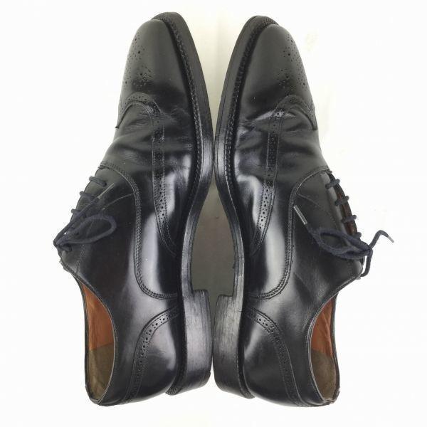 Mckay Construction All Leather Made in Italy Wingtip Business Shoes Black size 9.5 27.5-28.5 Men's(USED)