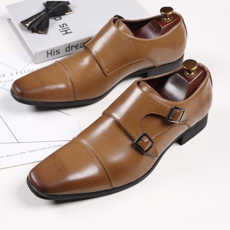 Dress Shoes for Men Black Square Toe Men Party Wedding Shoes Luxury High Quality Business Casual Men Shoes Elegant Oxfords 39-48