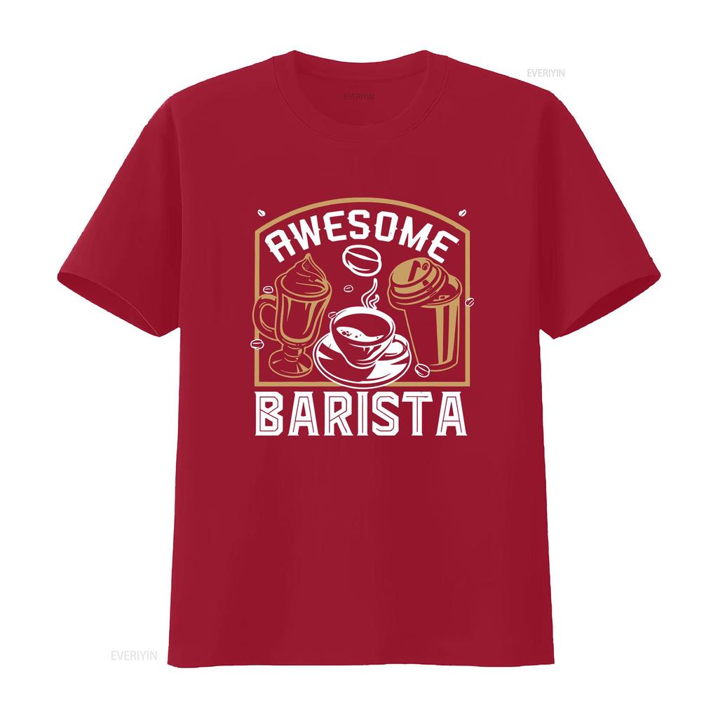 Barista T Shirt Fun for Vintage Washed Streetwear Breathable Unisex Stretched Fashion Slightly Versatile Soft Homme Casual