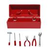 1:12 Scale Dollhouse Toolbox with Storage Box Red Handle Miniature Toolbox Hammer Wrench Simulation Model Dolls Accessories Gift
