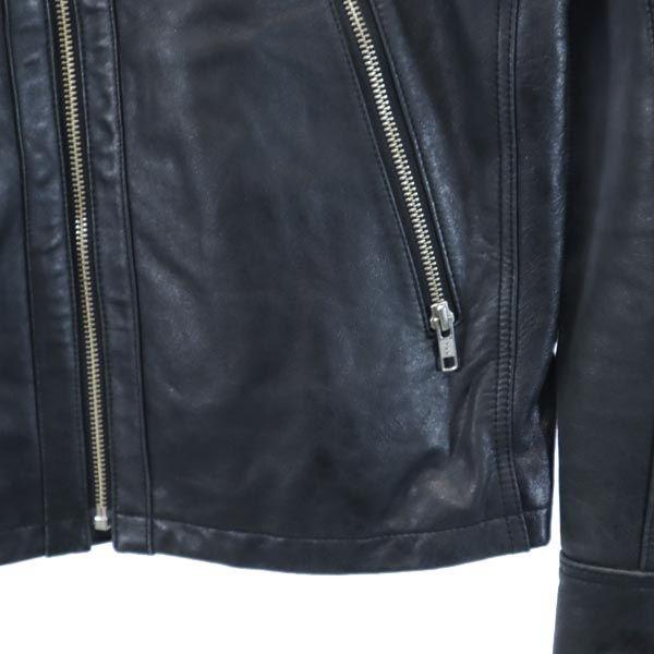 ON BOARD Sheep Leather Leather Jacket M Black High Neck Men's Used
