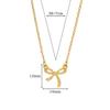 Stainless Steel Bowknot Lucky Necklace for Women Gold Color Korean Necklaces Female Aesthetic Zircon Accessories Free Gift