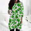 Women's  Casual 3/4 Sleeve Shirts Fashion St Patrick's Print Tunic Tops With Pockets