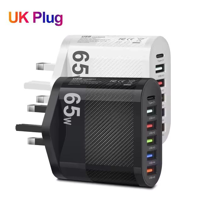 3.1A 5-портовое USB-зарядное устройство PD-адаптер для зарядки Xiaomi iPhone 16 15 Samsung Mobile Phone Quick Charge QC 3.0 Type C Fast Charger