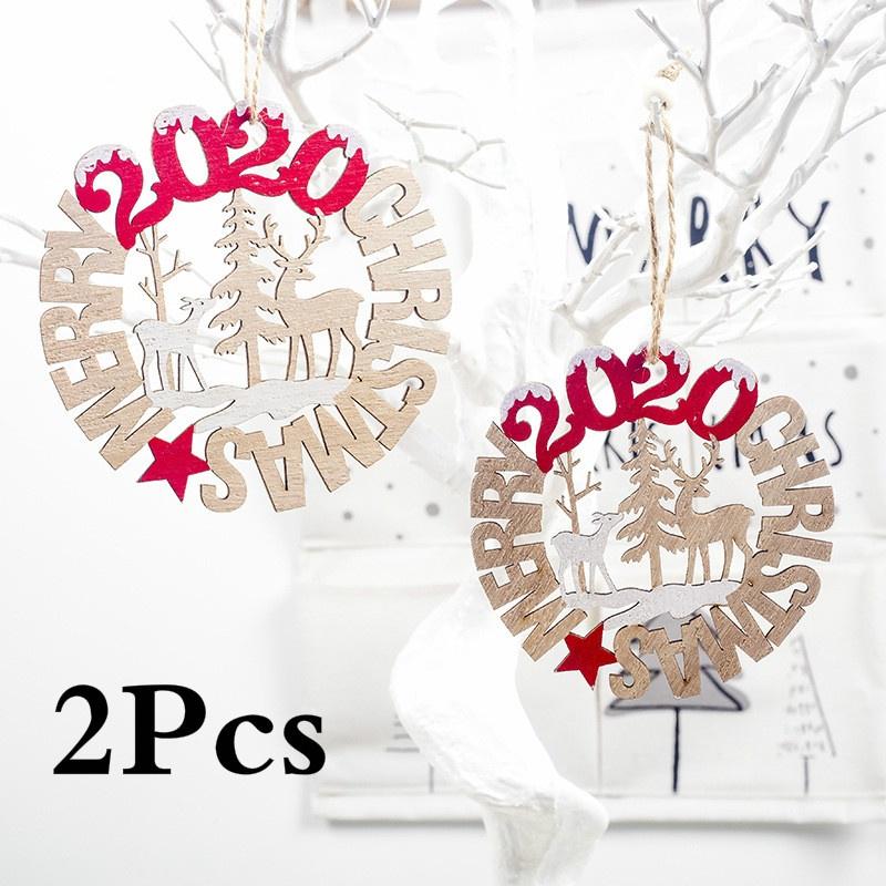 

2 шт. Круглые лоси Рождество Христово украшения для дома Деревянные полые украшения Рождественская елка