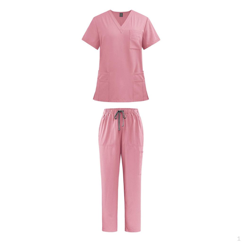 Nursing Uniforms Scrub Set Short Sleeve Work Clothes for Women