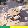 Teak Rattan Outdoor Dining Set: Waterproof Table & Chairs for Terrace or Garden