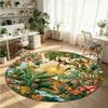 Wild Animals (77) Theme Round Crystal Velvet Rug Custom Name Text Personalized Floor Mat Home Decor Non Slip Crystal Carpet